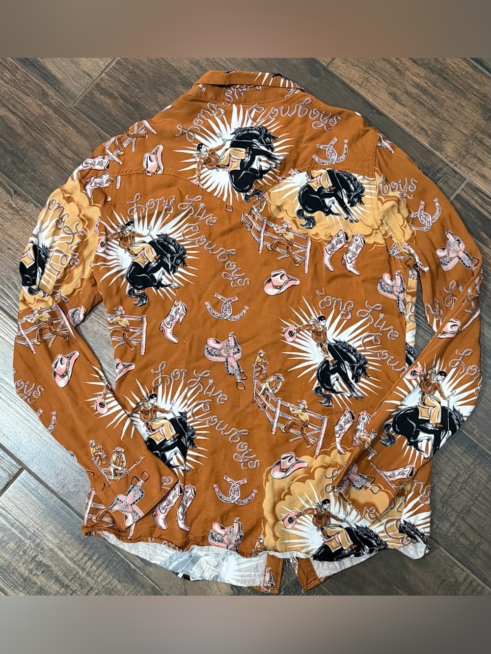 Wrangler Retro Punchy Buckaroo Button Down Sz L - Picture 4 of 4